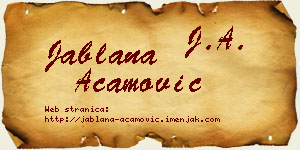 Jablana Acamović vizit kartica